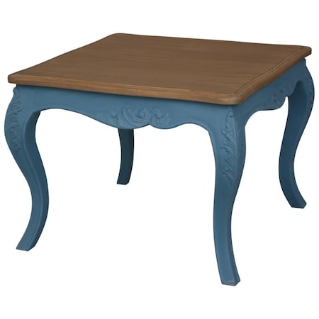 International Caravan Ashbury Altesse Oak Veneer End Table, Antique Teal PS-ALT-02-AT